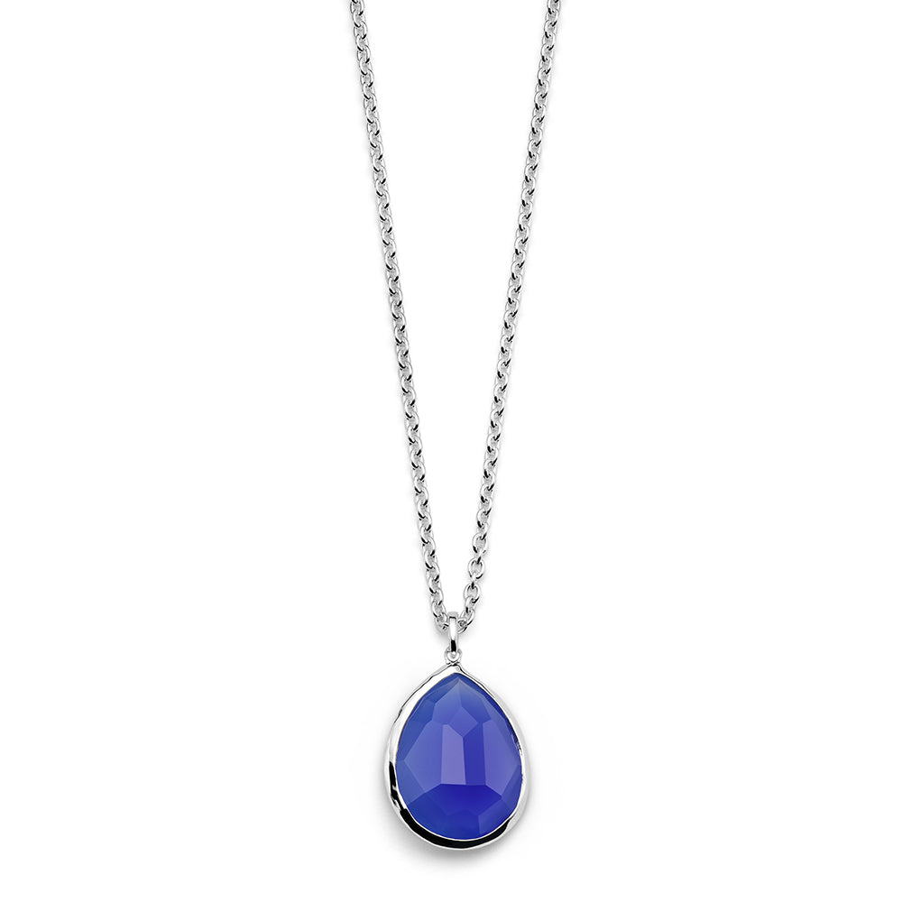 Ippolita Blue Agate Mini Teardrop Necklace in Sterling Silver