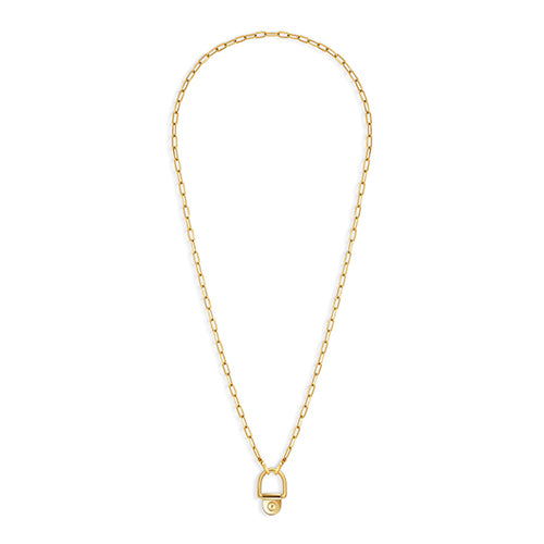 Statement Paris Rivet Chain Link Necklace in 18K Yellow Gold