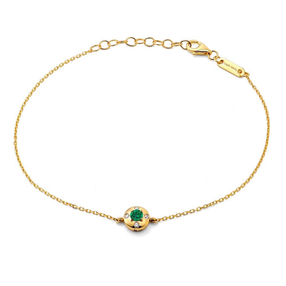 Mark Henry Emerald Aurum Petite Round Bracelet in 18K Yellow Gold