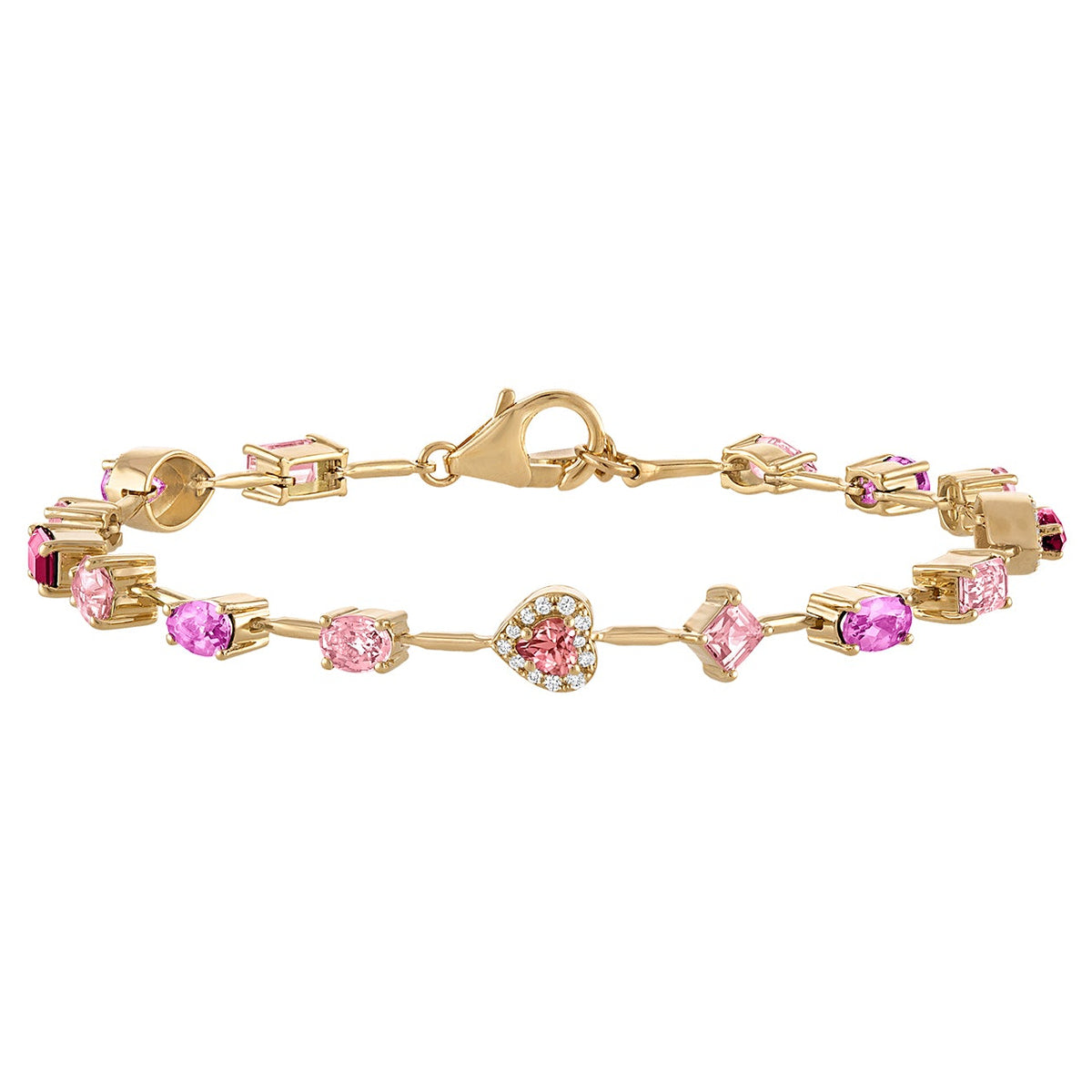 Eden Presley Mini Pink Rock Candy Bracelet in 14K Yellow Gold