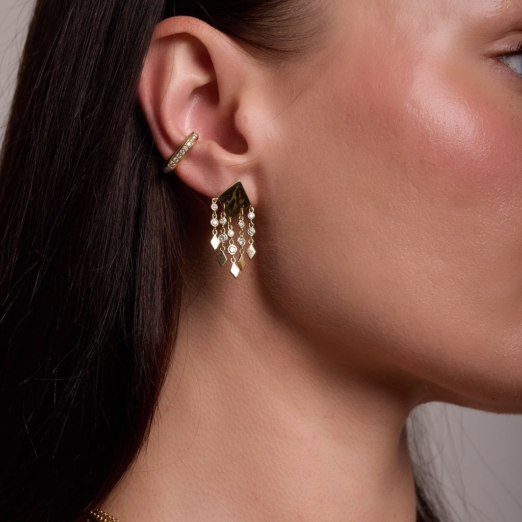 Eden Presley Shine Fringe Diamond Earrings in 14K Yellow Gold