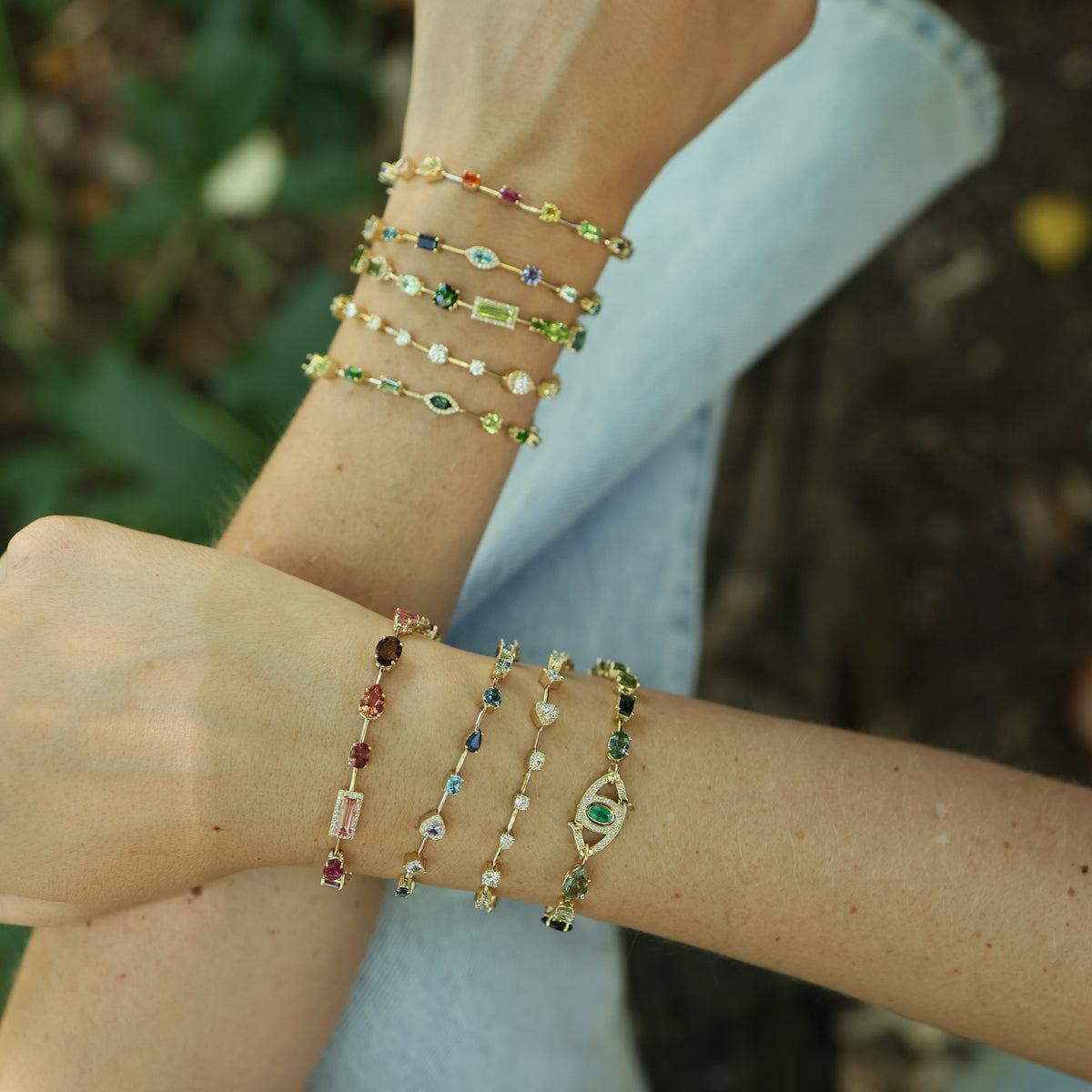 Eden Presley Mini Pink Rock Candy Bracelet in 14K Yellow Gold
