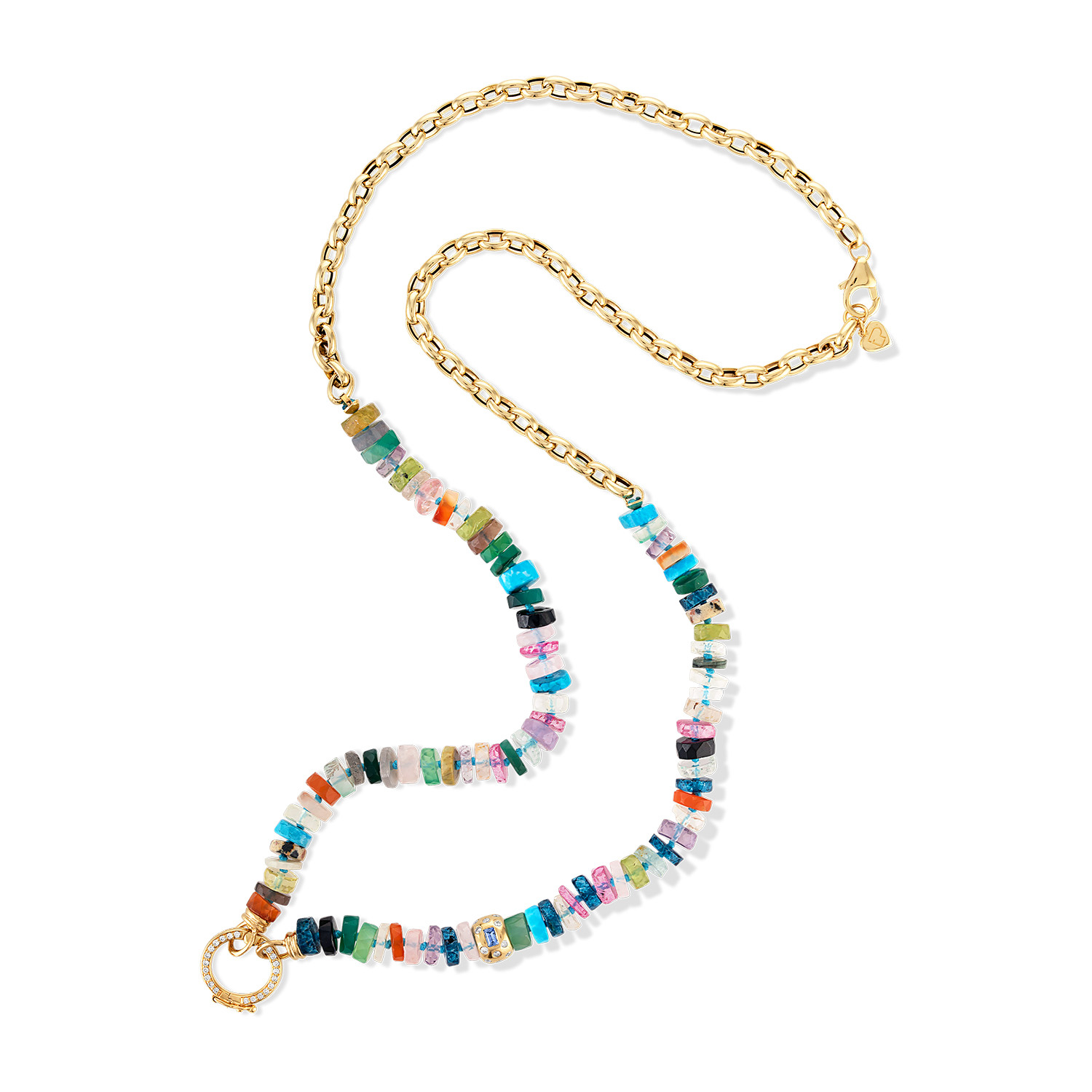 Eden Presley Multicolor Beaded Necklace in 14K Yellow Gold
