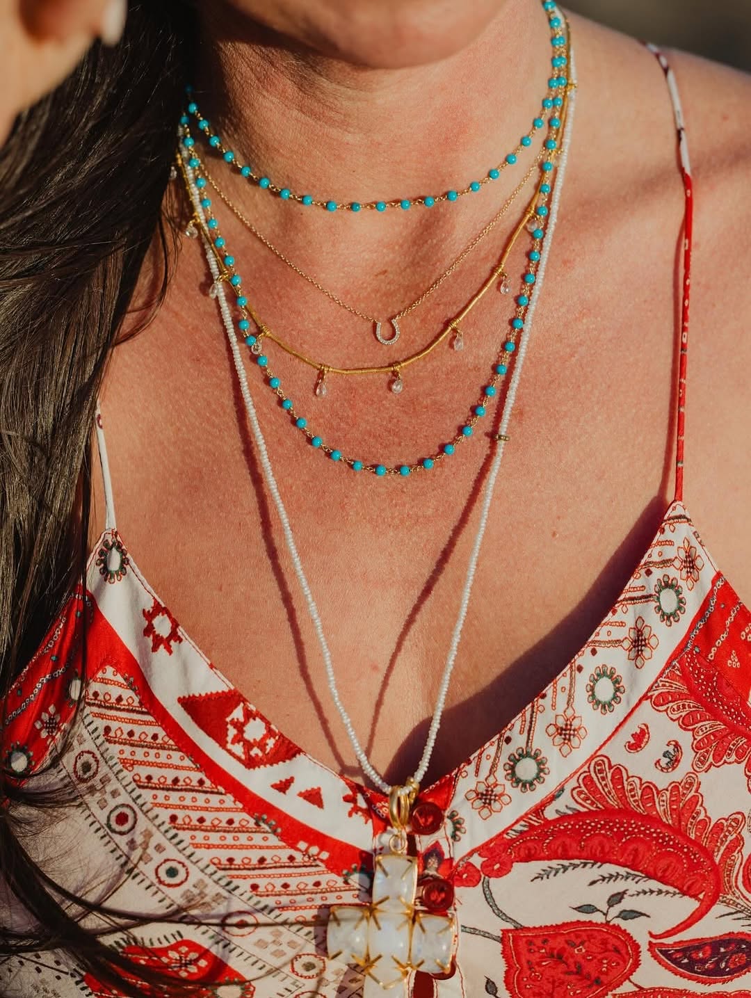 Wendy Perry Moonstone Cross Pendant