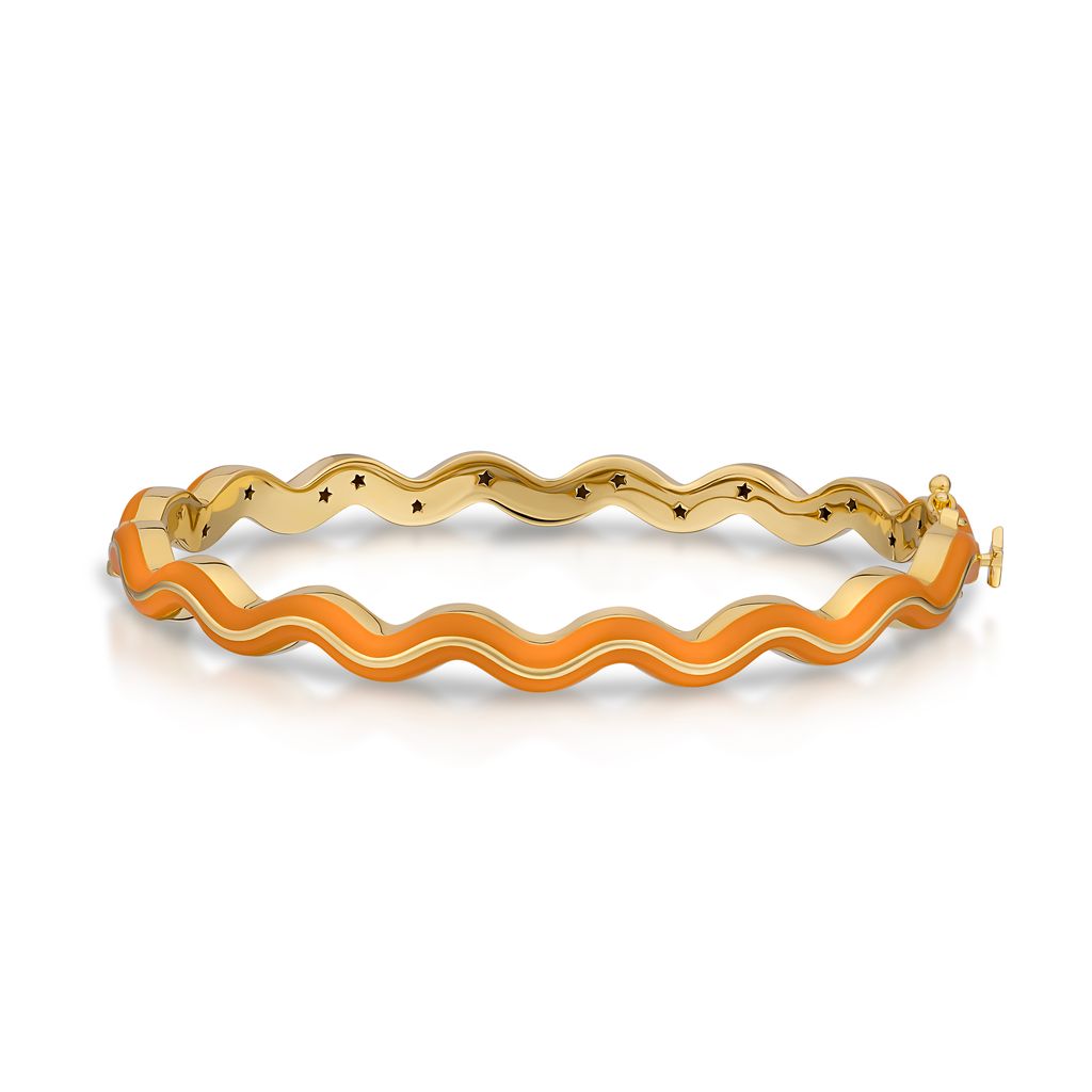 Buddha Mama Clementine Wavy Bangle in 20K Yellow Gold
