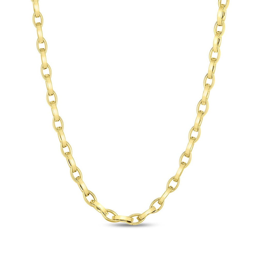 Roberto Coin Designer Gold Almond Link Chain Necklace