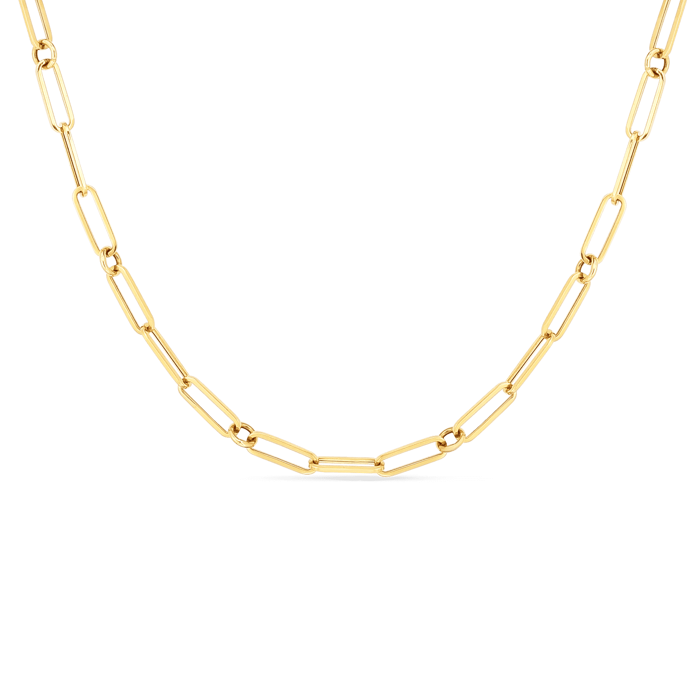 Roberto Coin Designer Gold Paperclip Link Chain Necklace
