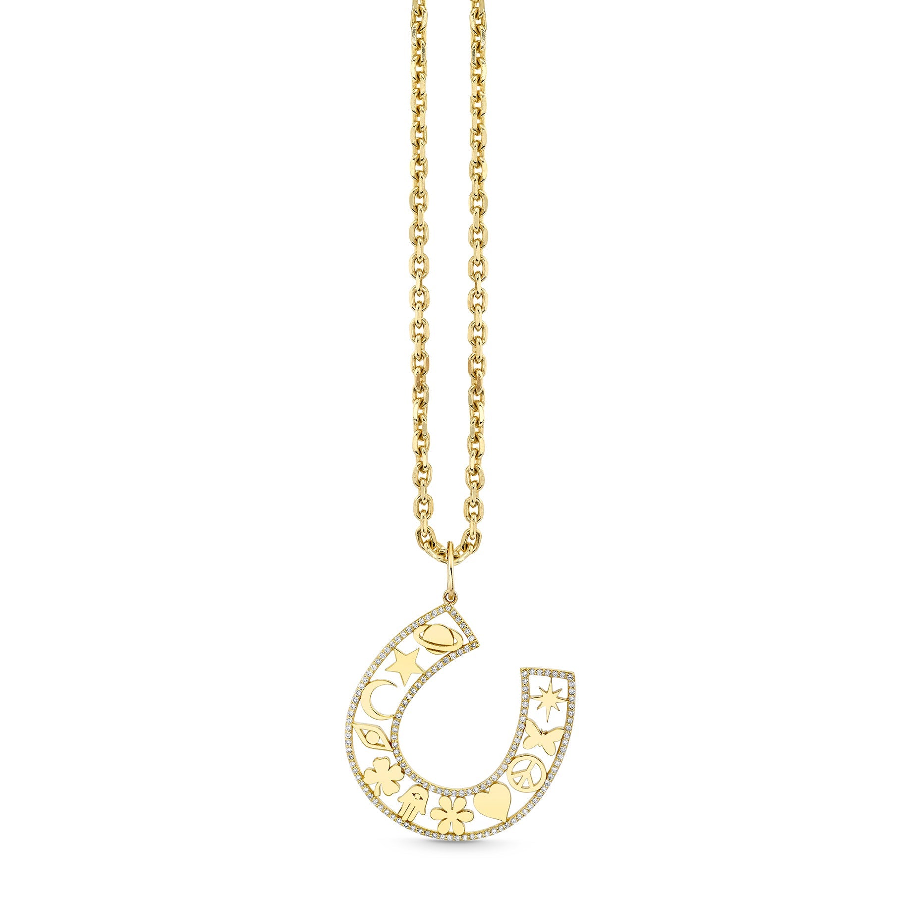 Sydney Evan Icon Horseshoe Pendant in 14K Yellow Gold