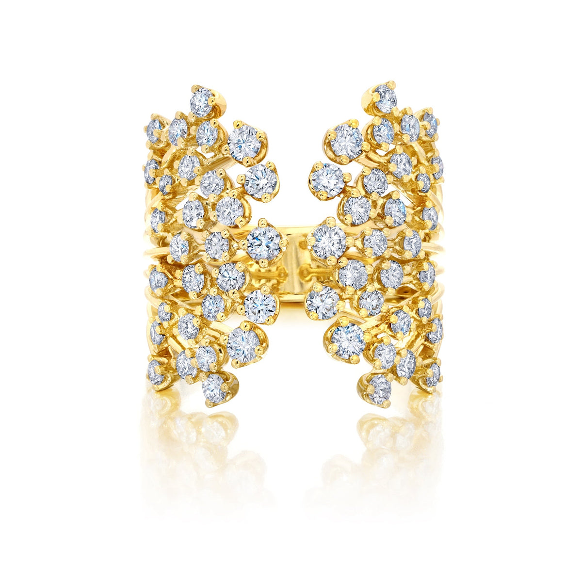 Graziela Diamond Acai Ring in 18K Yellow Gold, Size 7