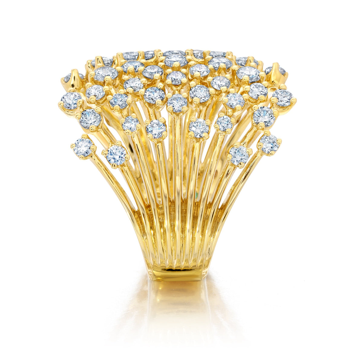 Graziela Diamond Acai Ring in 18K Yellow Gold, Size 7