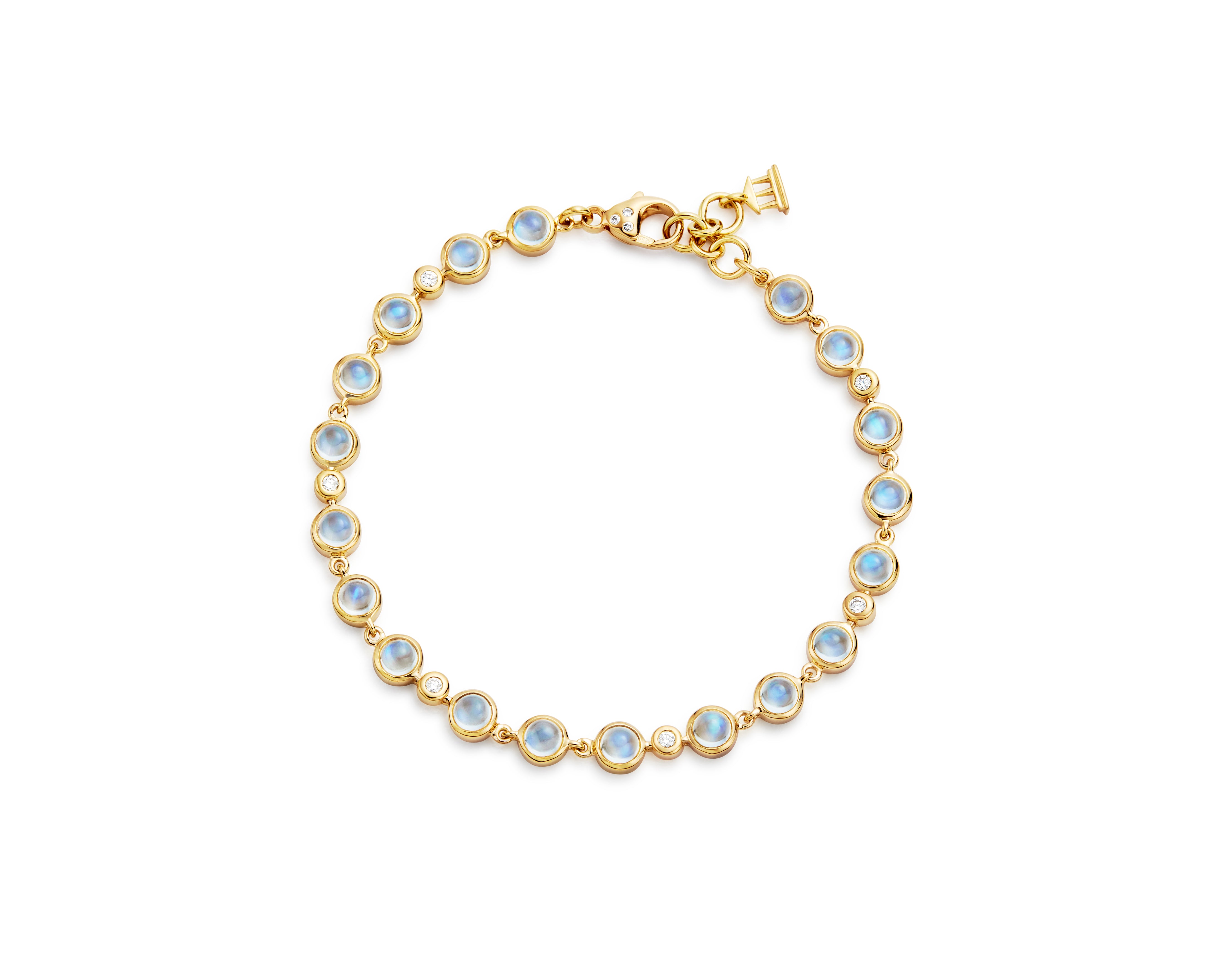 Temple St. Clair Blue Moonstone Link Bracelet in 18K Yellow Gold