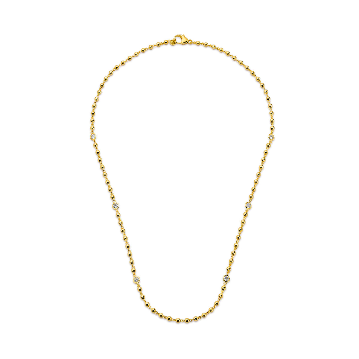 Buddha Mama 4MM Ball Chain Diamond Necklace in 20K Yellow Gold