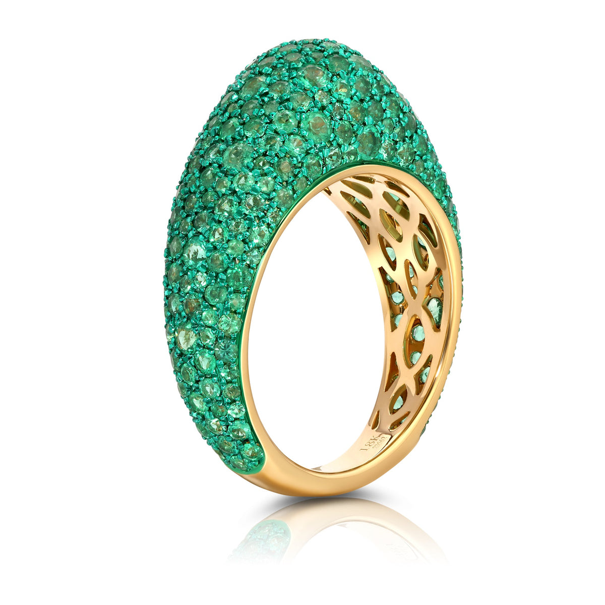 Graziela Emerald Bahia Ring in 18K Yellow Gold, Size 7
