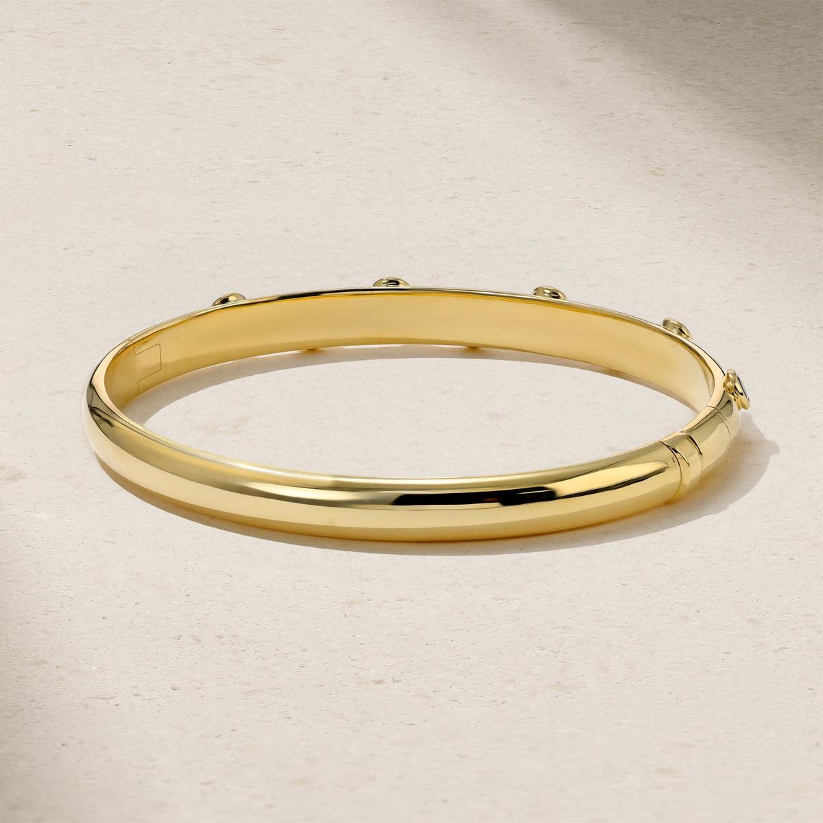 Mark Henry Sapphire Riva Crest Bangle in 18K Yellow Gold