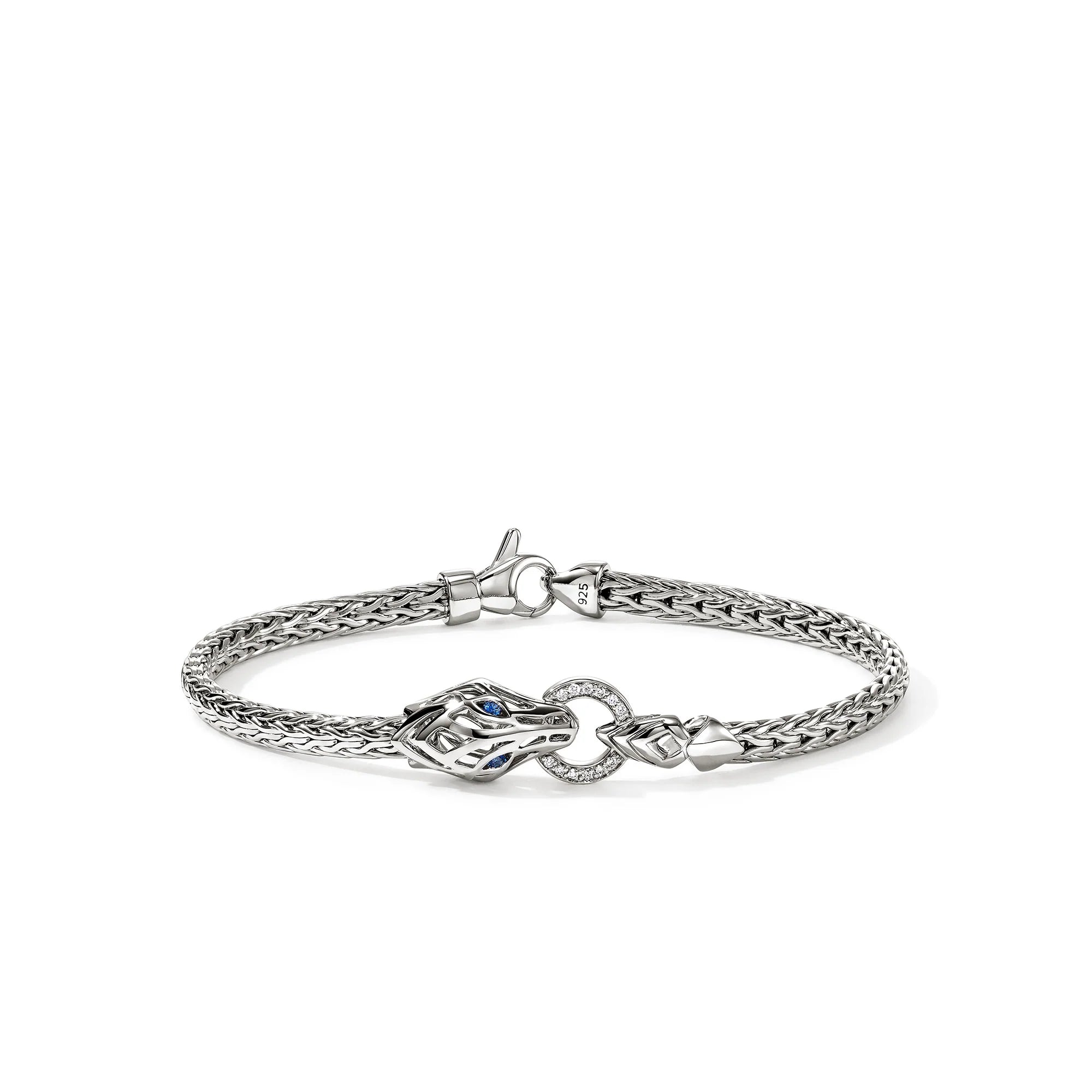 John Hardy Blue Sapphire Naga Bracelet in Sterling Silver