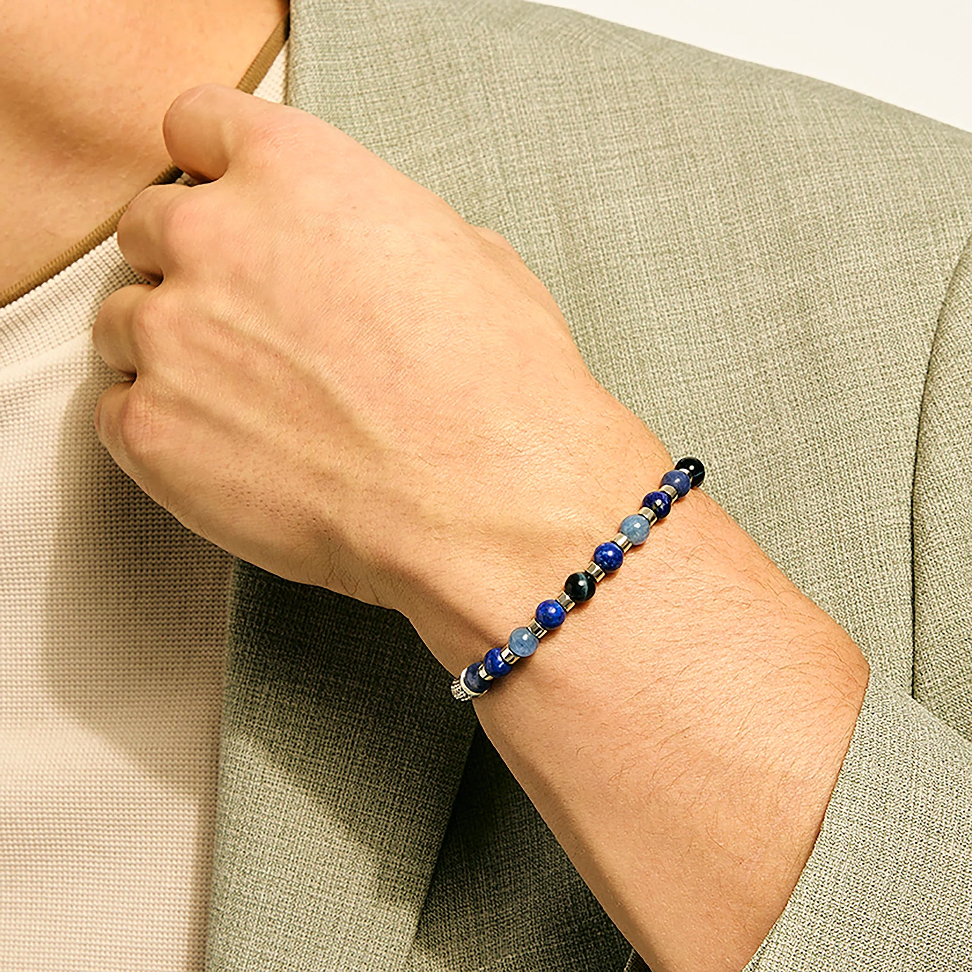 John Hardy Men's Kyanite, Lapis Tiger Eye & Sodalite Beaded Bracelet in Sterling Silver