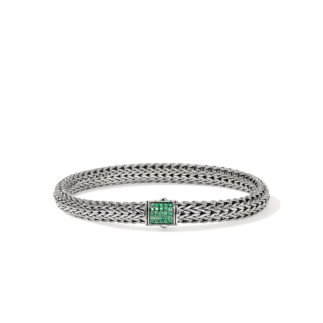 John Hardy Emerald Icon Bracelet in Sterling Silver, 6.5MM