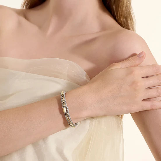 John Hardy Icon Bracelet in 14K Yellow Gold & Sterling Silver, 7.5MM