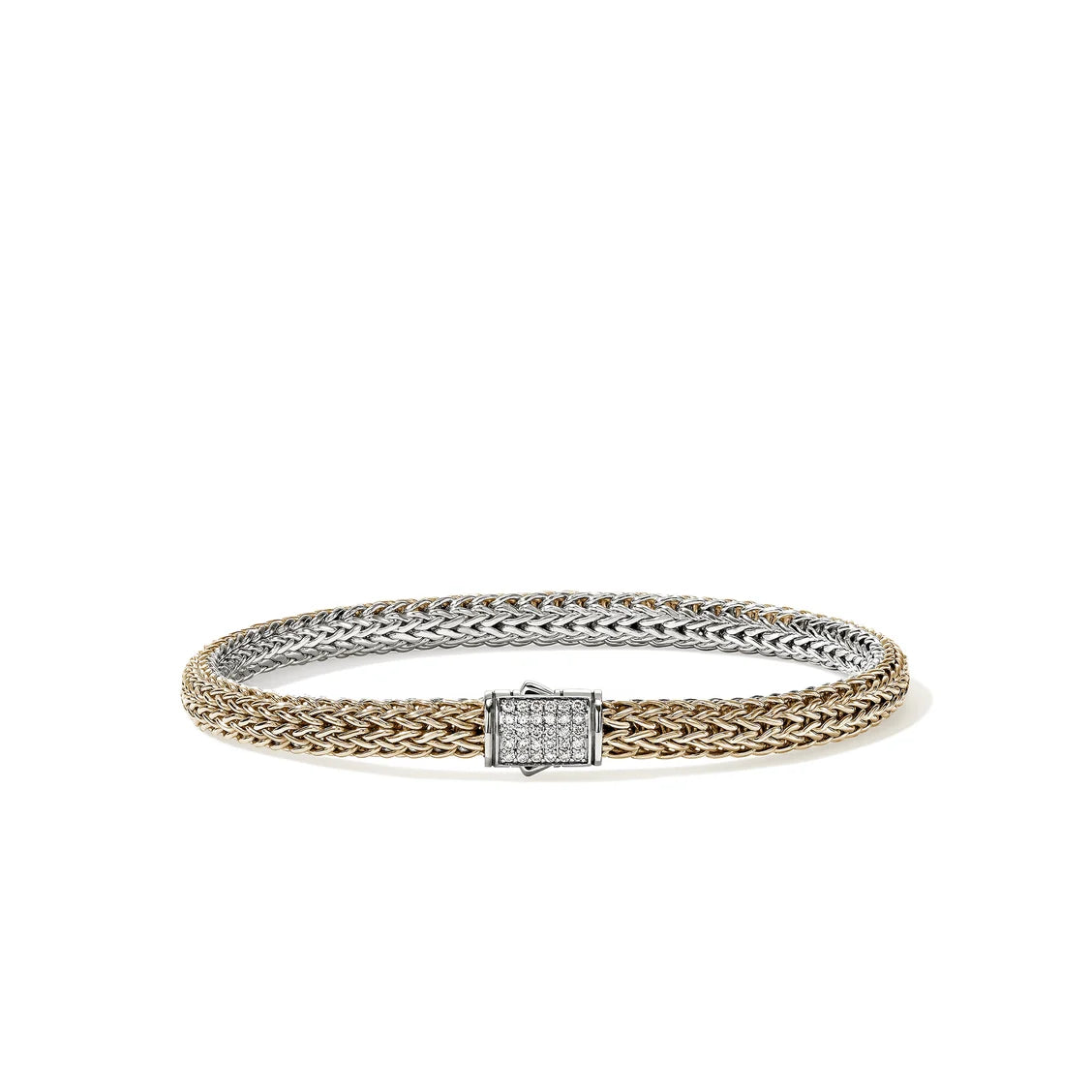John Hardy Diamond Icon Bracelet in 14K Yellow Gold & Sterling Silver, 5MM
