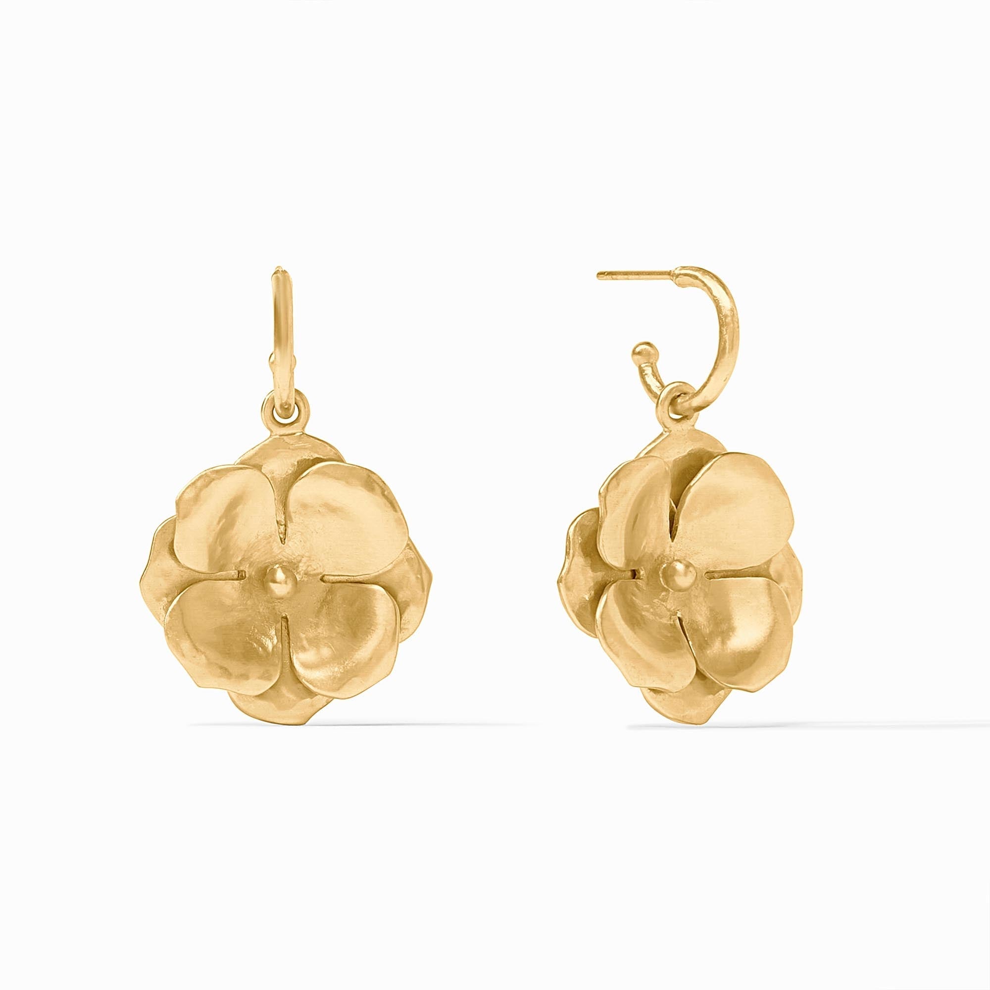 Julie Vos Bloom Hoop Charm Earrings