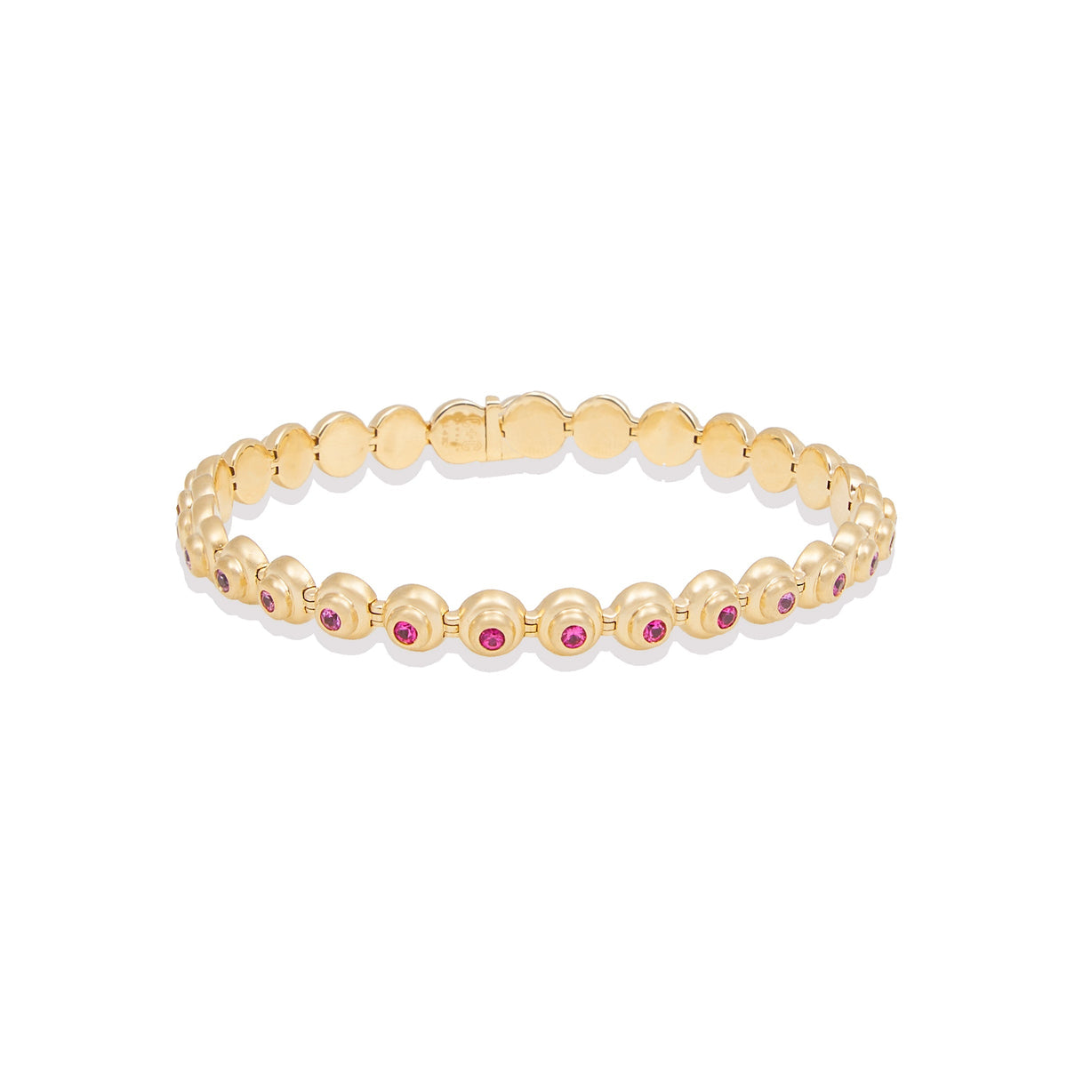 Campbell + Charlotte Evolve Pink & Orange Sapphire Link Bracelet in 14K Yellow Gold