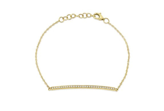 Diamond Bar Bracelet in 14K Yellow Gold