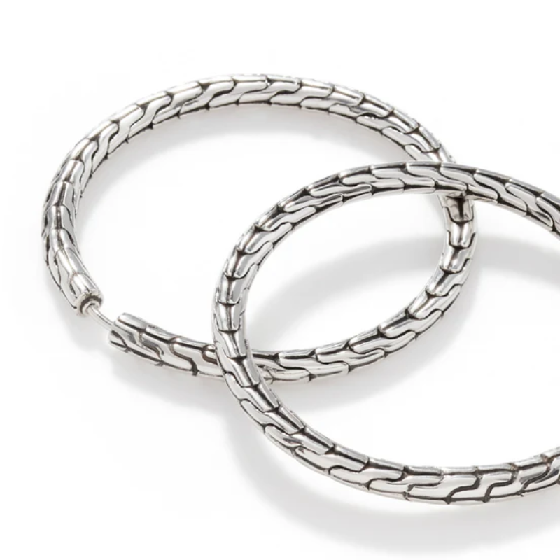 John Hardy JH Essential Flex Hoop Earrings in Sterling Silver