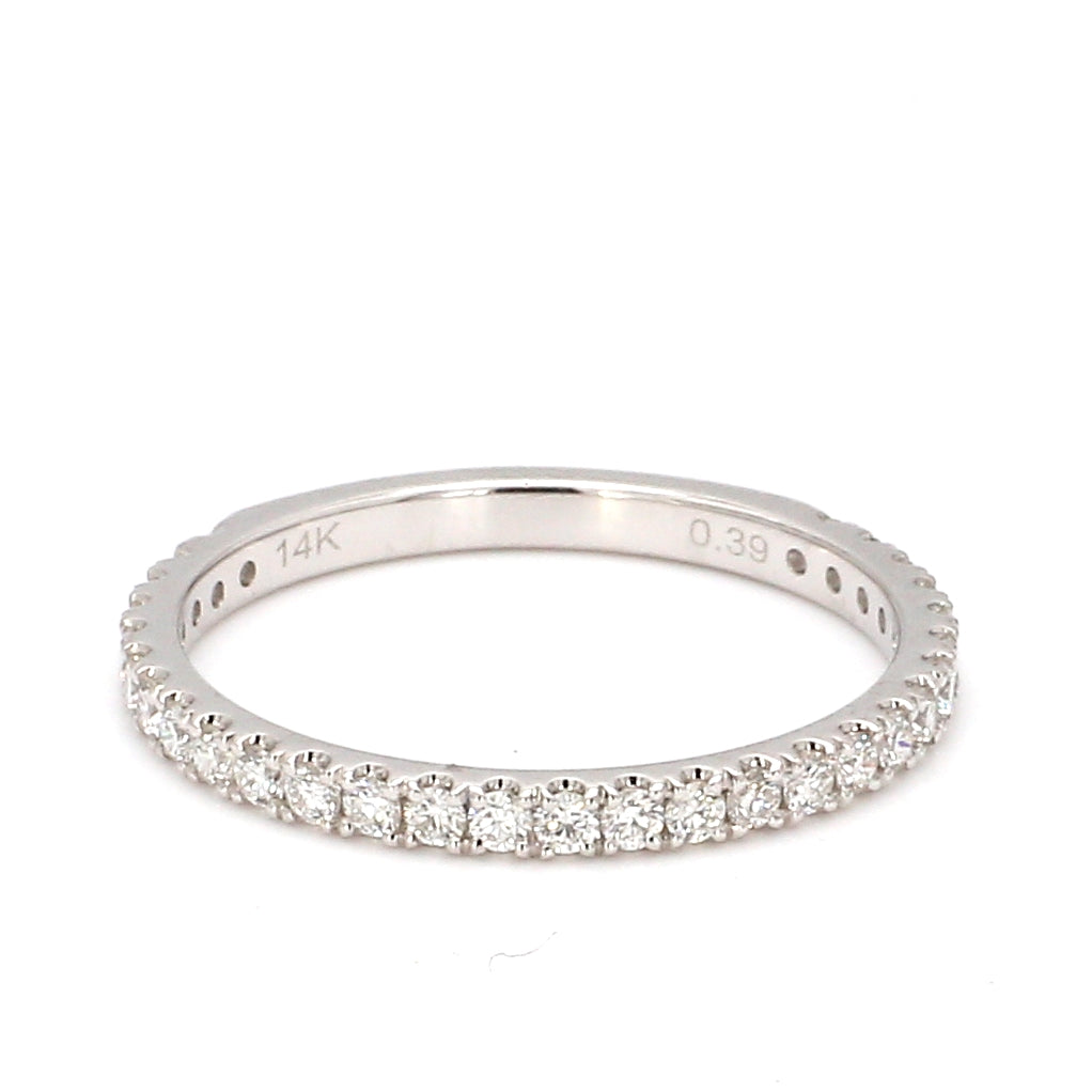 Diamond Pave Ring in 14K White Gold, Size 6.5