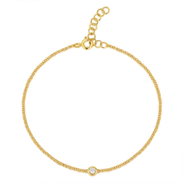Diamond Bezel Station Bracelet in 14K Yellow Gold