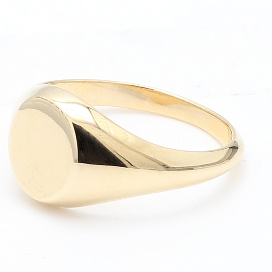 World's Most Perfect Signet Ring Mini in 14K Yellow Gold, Size 5