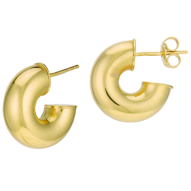 3MM Mini Chunky Hoop Earrings in 14K Yellow Gold