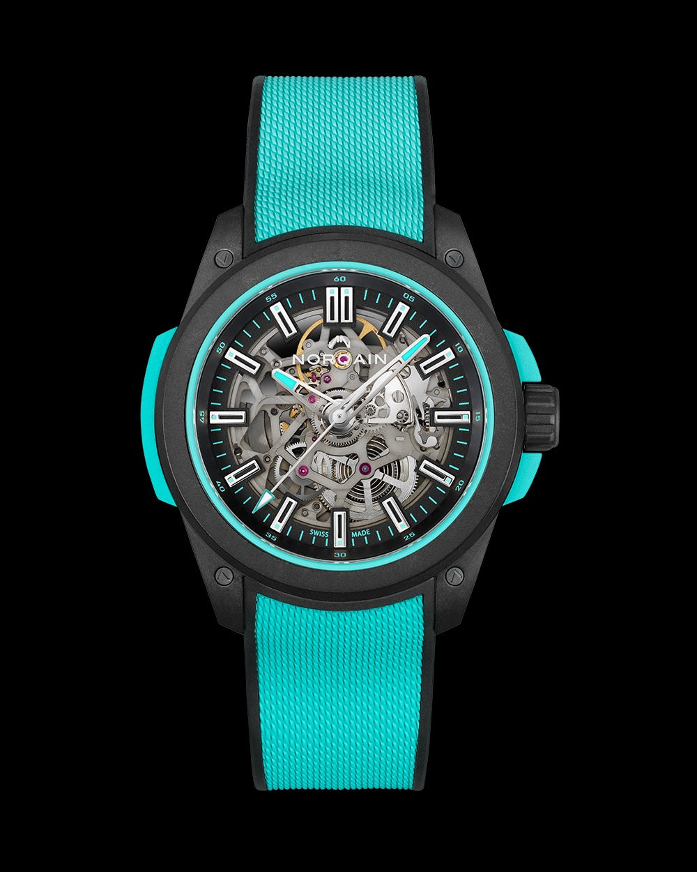 NORQAIN Wild One Skeleton Turquoise Watch 42MM N3000.07Q27.B07