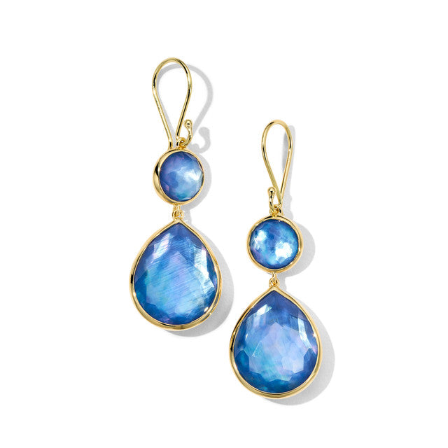 Ippolita Lapis Snowman Teardrop Earrings in 18K Yellow Gold