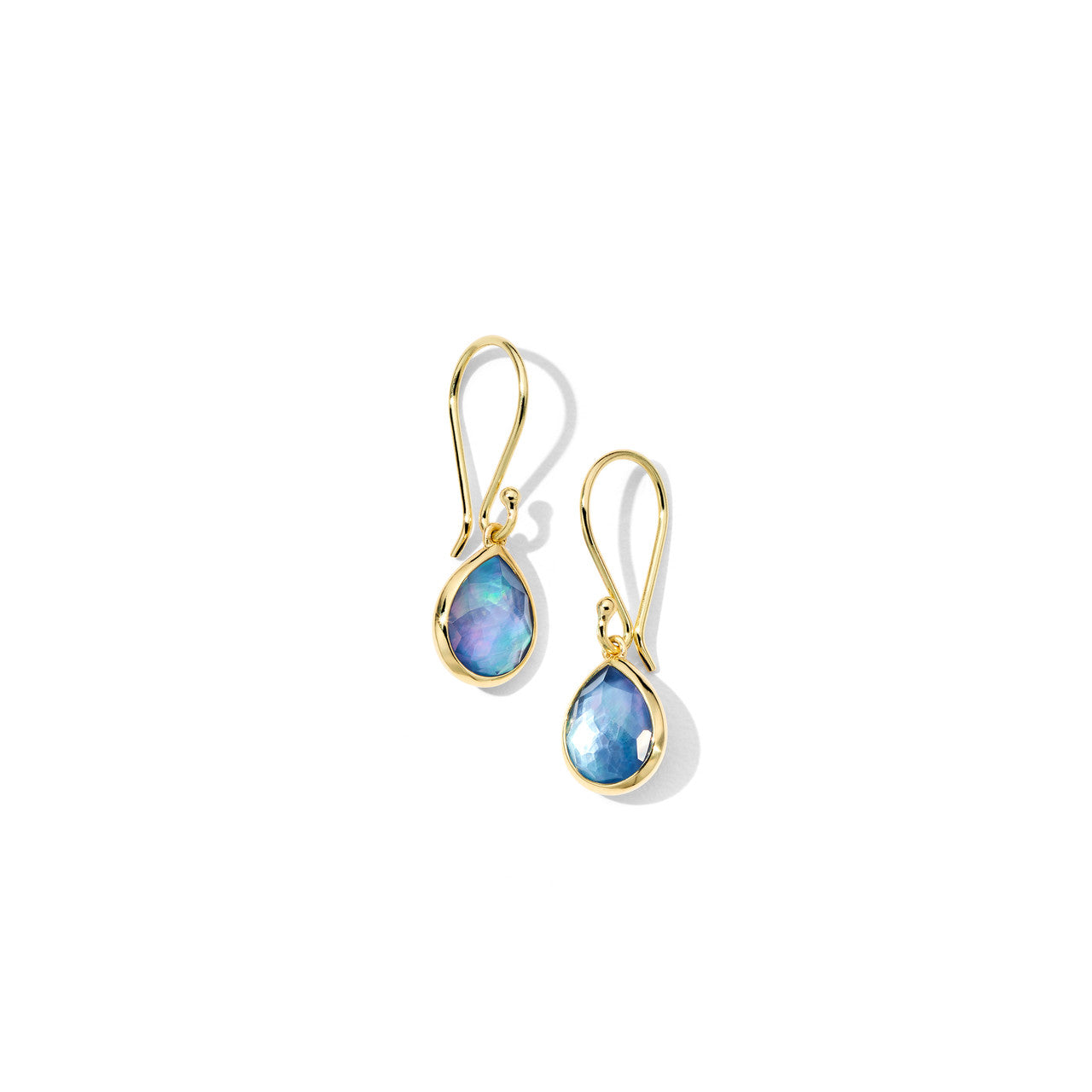 Ippolita Rock Candy Teeny Teardrop Earrings with Lapis Triplet in Yellow Gold