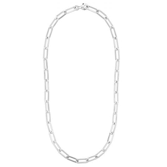 Paperclip Chain Necklace in Sterling Silver