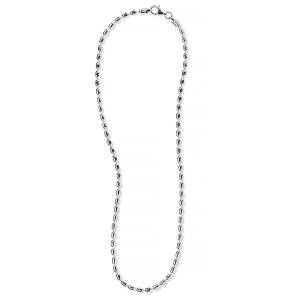 Rice Bead Chain Necklace in Sterling Silver, 16" Length