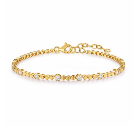 6 Diamond Station Bracelet in 14K Yellow Gold