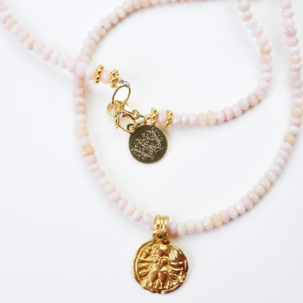 Wendy Perry Pink Opal Amulet Necklace