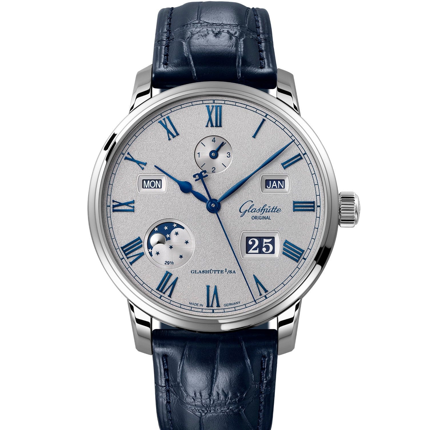 Glashutte Original Senator Excellence Perpetual Calendar Watch with Alligator Leather Strap