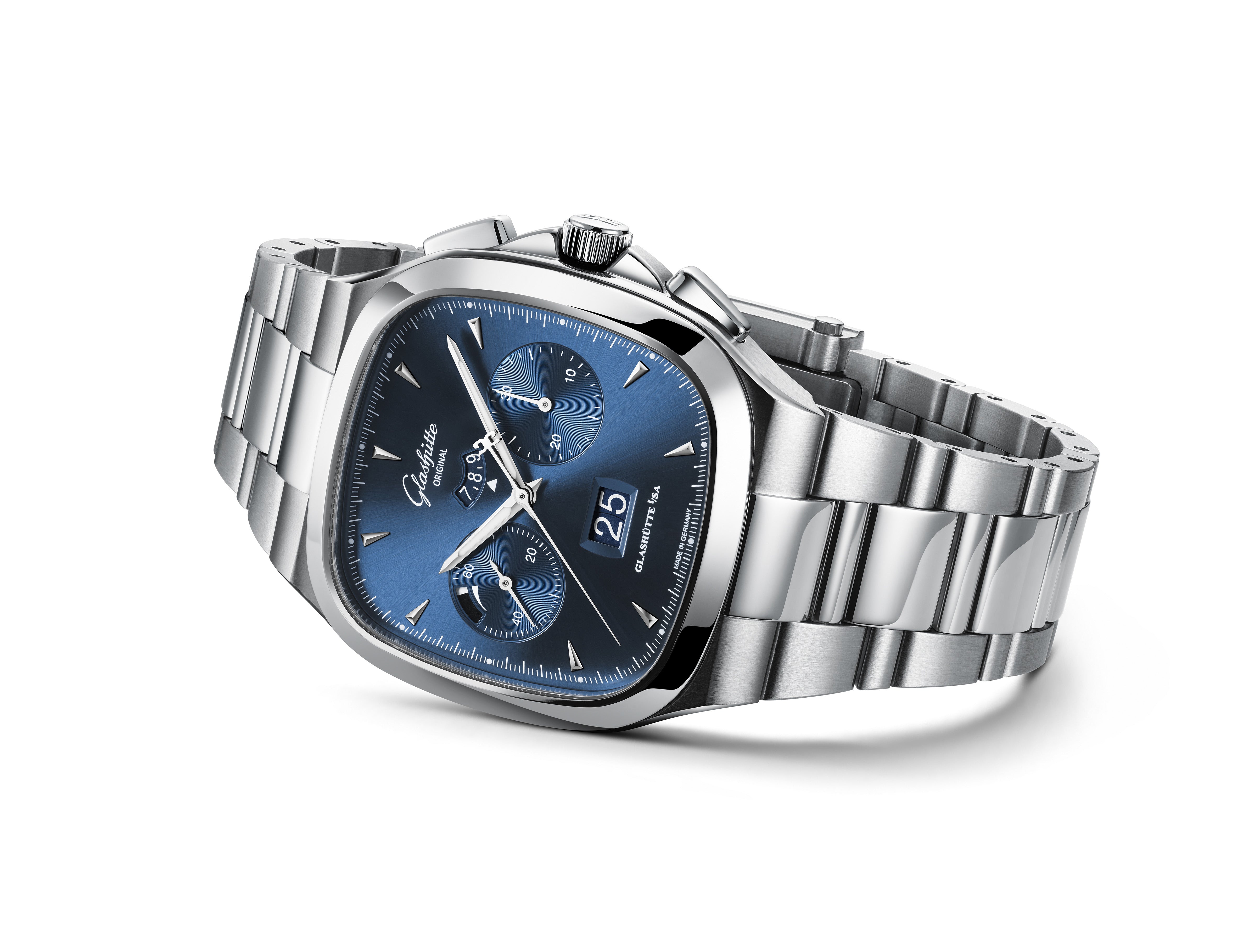 Glashutte Original Seventies Chronograph Panorama Date Watch in Stainless Steel