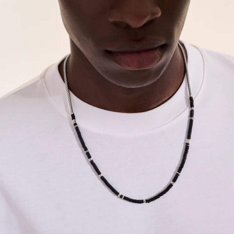 John Hardy Men's Black Onyx Heishi Slim Chain Necklace