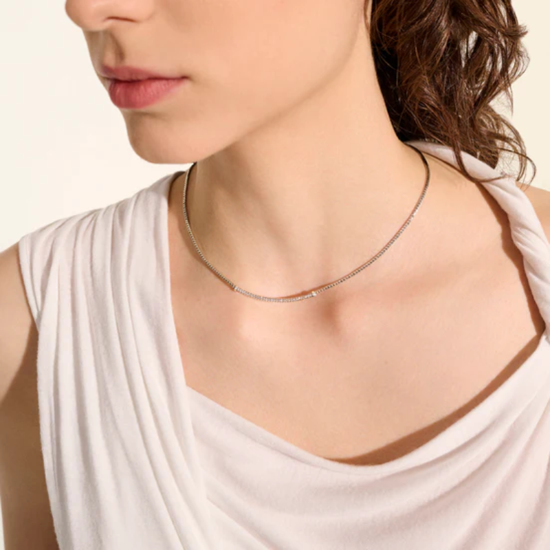 John Hardy Diamond Essential Bar Necklace in Sterling Silver, 1.8MM