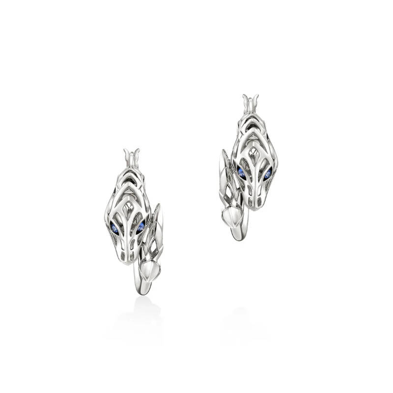 John Hardy Naga Hoop Earrings in Sterling Silver