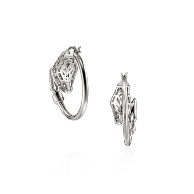John Hardy Naga Hoop Earrings in Sterling Silver