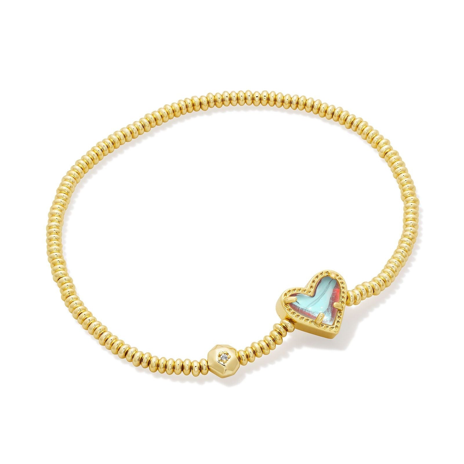 Kendra Scott Ari Heart Stretch Bracelet in Dichroic Glass