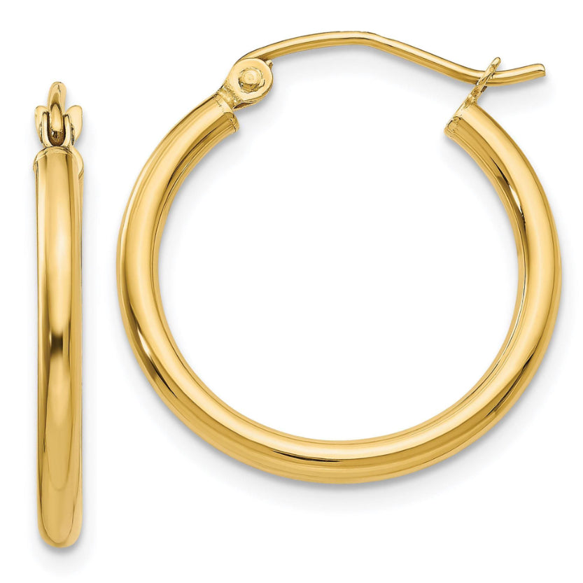 20MM Hollow Hoop Earrings in 14K Yellow Gold