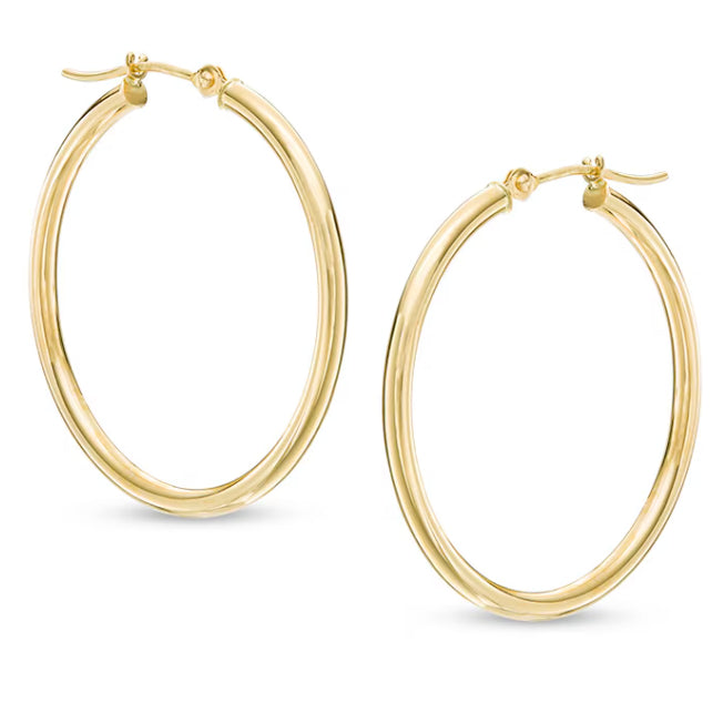 35MM Hollow Hoop Earrings in 14K Yellow Gold