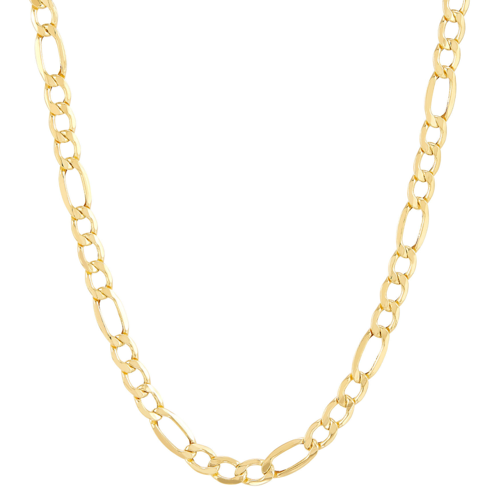 5.8MM Figaro Chain Necklace in 14K Yellow Gold, 22" Length
