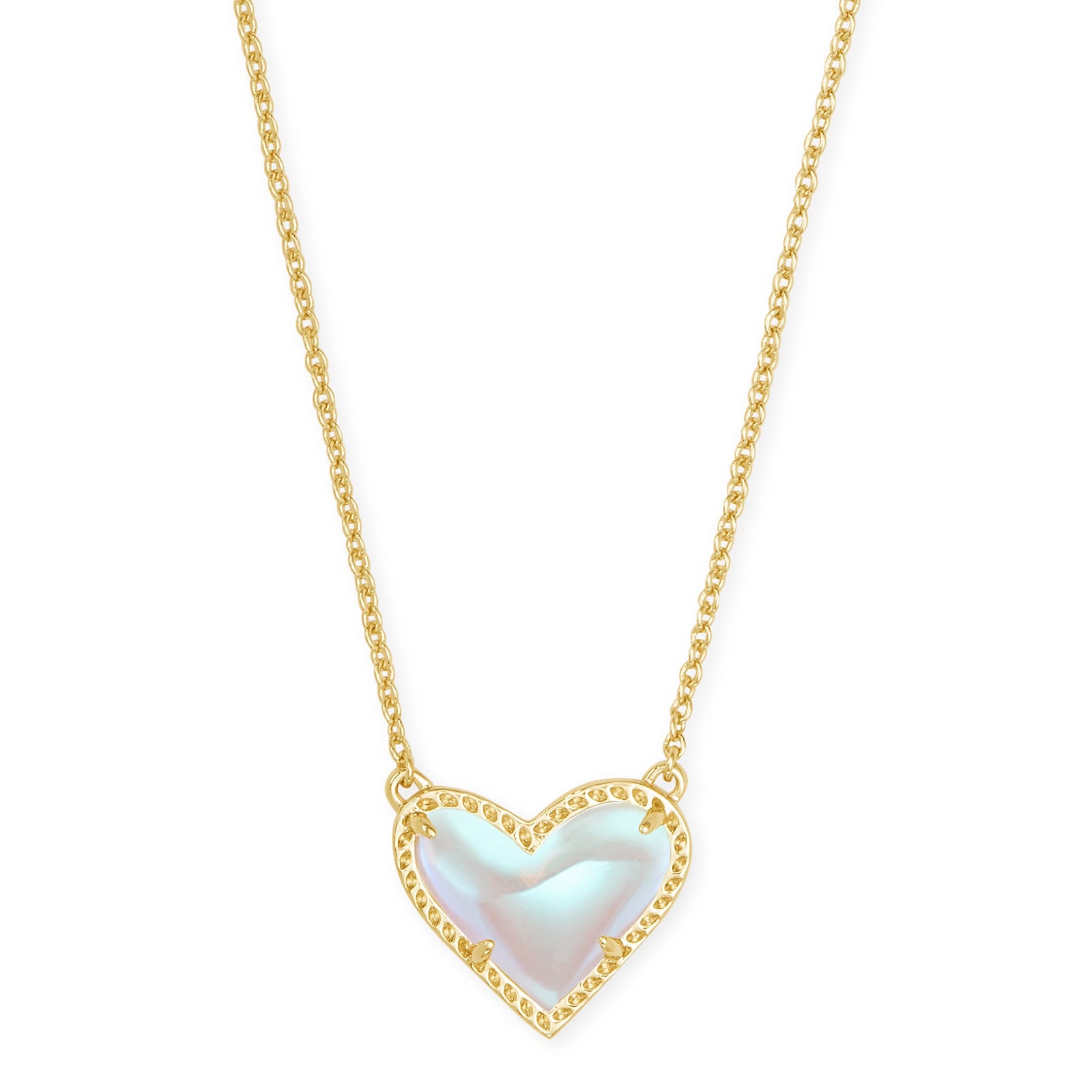 Kendra Scott Ari Heart Necklace in Dichroic Glass
