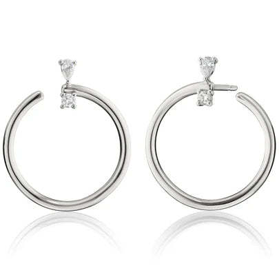 Monica Rich Kosann Large Galaxy Wrap Hook Earrings in Sterling Silver